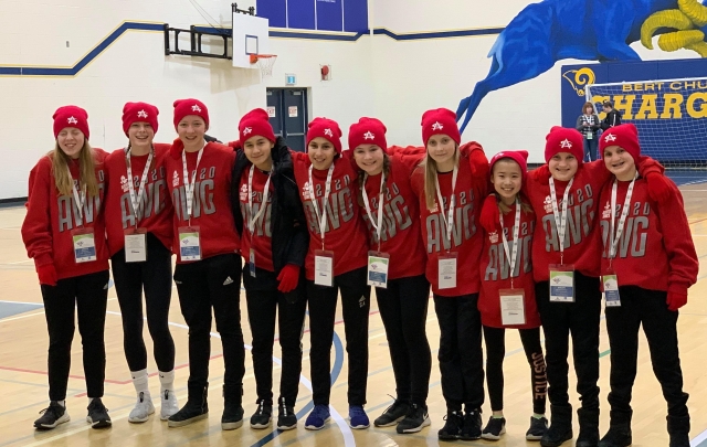 Zone 3 Girls Futsal Team at the Alberta Winter Games 2020 in Airdrie, Alberta